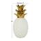 CosmoLiving by Cosmopolitan White Porcelain Modern Decorative Pineapple, 10" x 4" x 4"